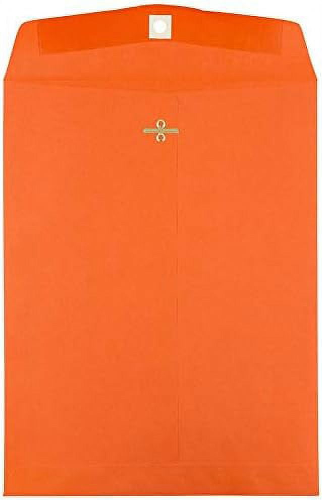 10 x 13 open end catalog colored envelopes with clasp closure orange