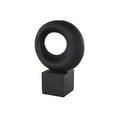 thumbnail image 1 of 10" x 14" Black Polystone Textured Cutout Ring Geometric Sculpture with Block Base, by DecMode, 1 of 9