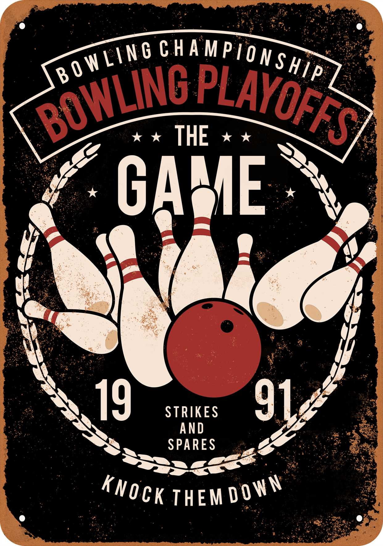 Payoffs Sign 10 x 14 METAL SIGN - Bowling Playoffs (BLACK BACKGROUND) - Vintage ...