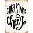 thumbnail image 1 of 10 x 14 METAL SIGN - Christmas Cheer Circular ornament - Vintage Rusty Look, 1 of 2