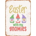 thumbnail image 1 of 10 x 14 METAL SIGN - Easter With My Gnomies - Vintage Rusty Look, 1 of 2