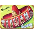 thumbnail image 1 of 10 x 14 METAL SIGN - Greetings from Tijuana in Old Mexico - Vintage Rusty Look, 1 of 2
