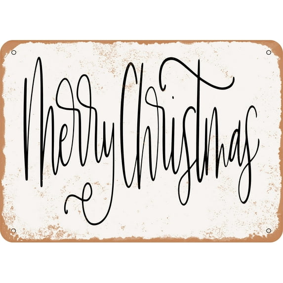 10 x 14 METAL SIGN - Merry Christmas - Vintage Rusty Look
