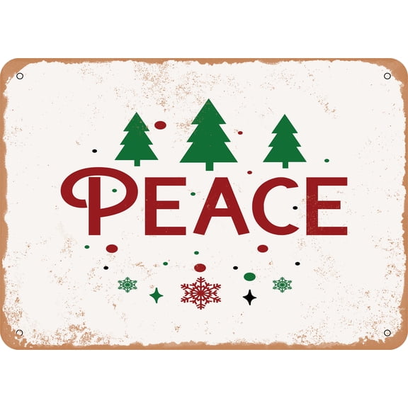 10 x 14 METAL SIGN - Peace - 2 - Vintage Rusty Look