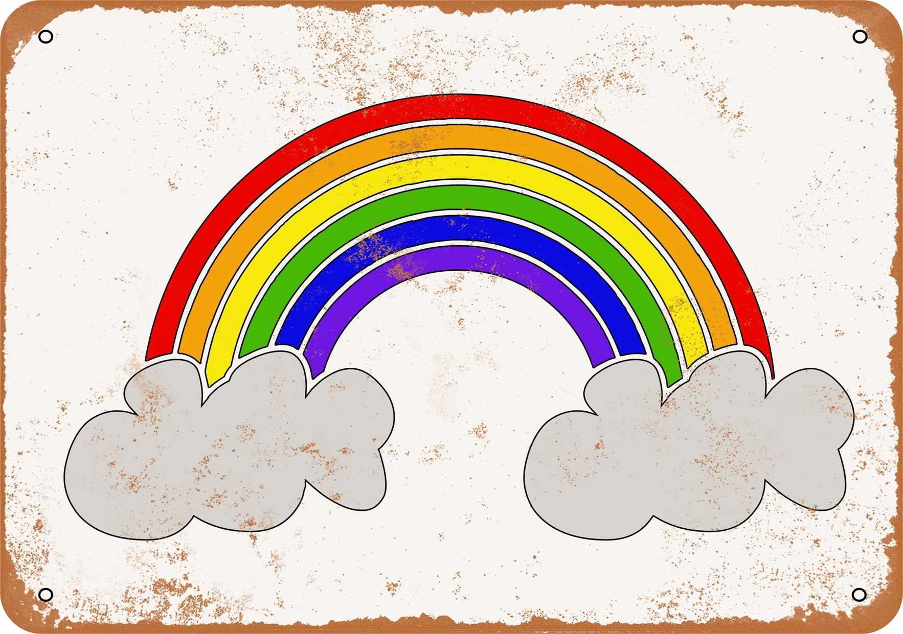 10 x 14 METAL SIGN - Rainbow - Vintage Rusty Look - Walmart.com