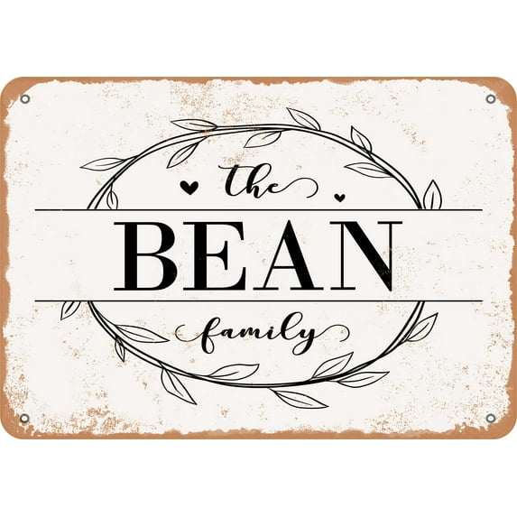 10 x 14 Metal Sign - The Bean Family (Style 1) - Vintage Rusty Look