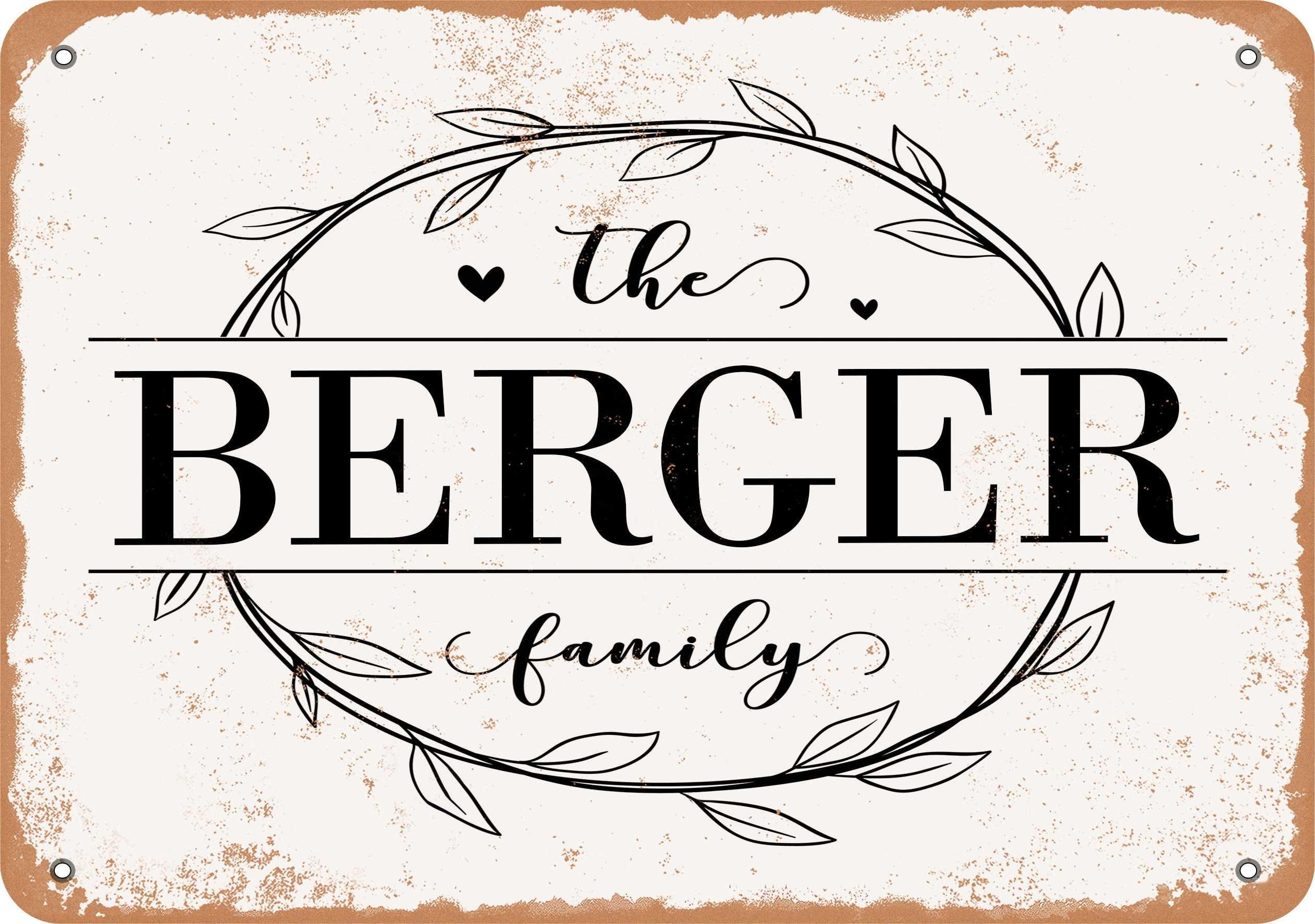 10 x 14 Metal Sign - The Berger Family (Style 1) - Vintage Rusty Look ...