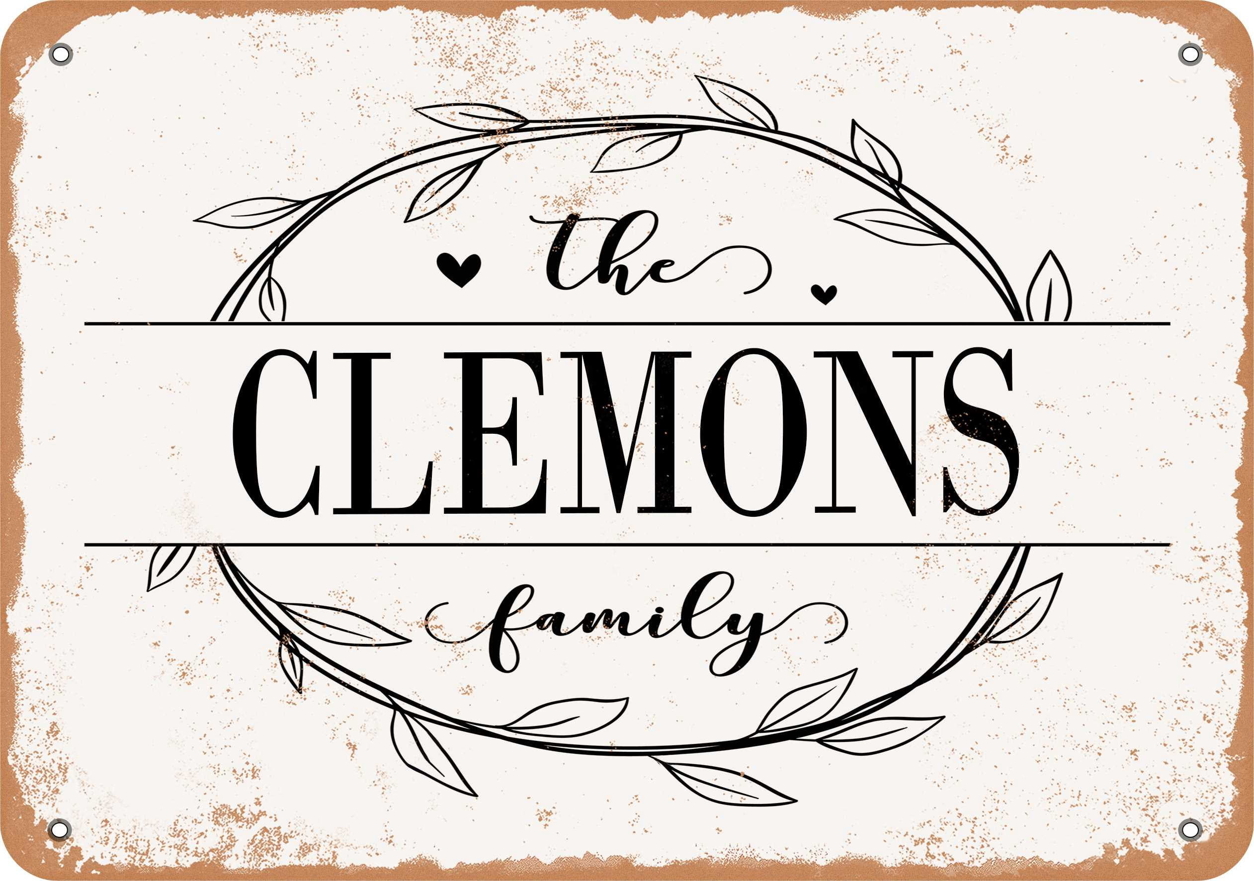 10 x 14 Metal Sign - The Clemons Family (Style 1) - Vintage Rusty Look ...