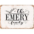 thumbnail image 1 of 10 x 14 Metal Sign - The Emery Family (Style 2) - Vintage Rusty Look, 1 of 1
