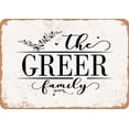 thumbnail image 1 of 10 x 14 Metal Sign - The Greer Family (Style 2) - Vintage Rusty Look, 1 of 1