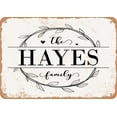 thumbnail image 1 of 10 x 14 Metal Sign - The Hayes Family (Style 1) - Vintage Rusty Look, 1 of 1