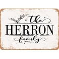 thumbnail image 1 of 10 x 14 Metal Sign - The Herron Family (Style 2) - Vintage Rusty Look, 1 of 1