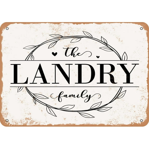 10 x 14 Metal Sign - The Landry Family (Style 1) - Vintage Rusty Look