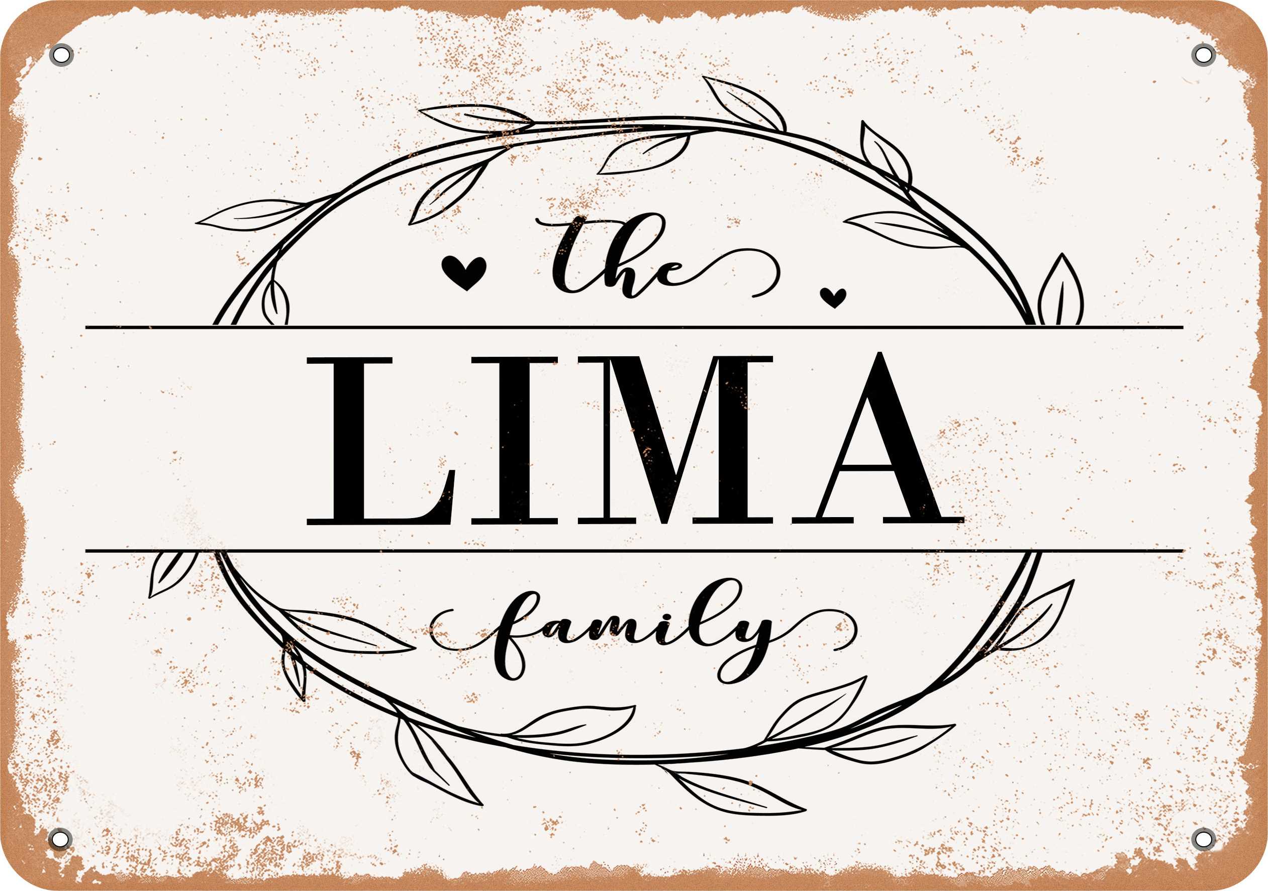 10 x 14 Metal Sign - The Lima Family (Style 1) - Vintage Rusty Look ...