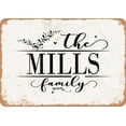 thumbnail image 1 of 10 x 14 Metal Sign - The Mills Family (Style 2) - Vintage Rusty Look, 1 of 1