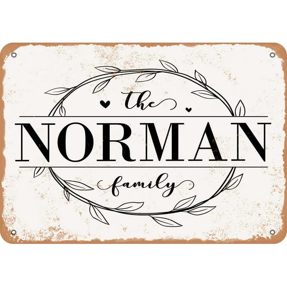 10 x 14 Metal Sign - The Norman Family (Style 1) - Vintage Rusty Look