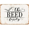 thumbnail image 1 of 10 x 14 Metal Sign - The Reed Family (Style 2) - Vintage Rusty Look, 1 of 1