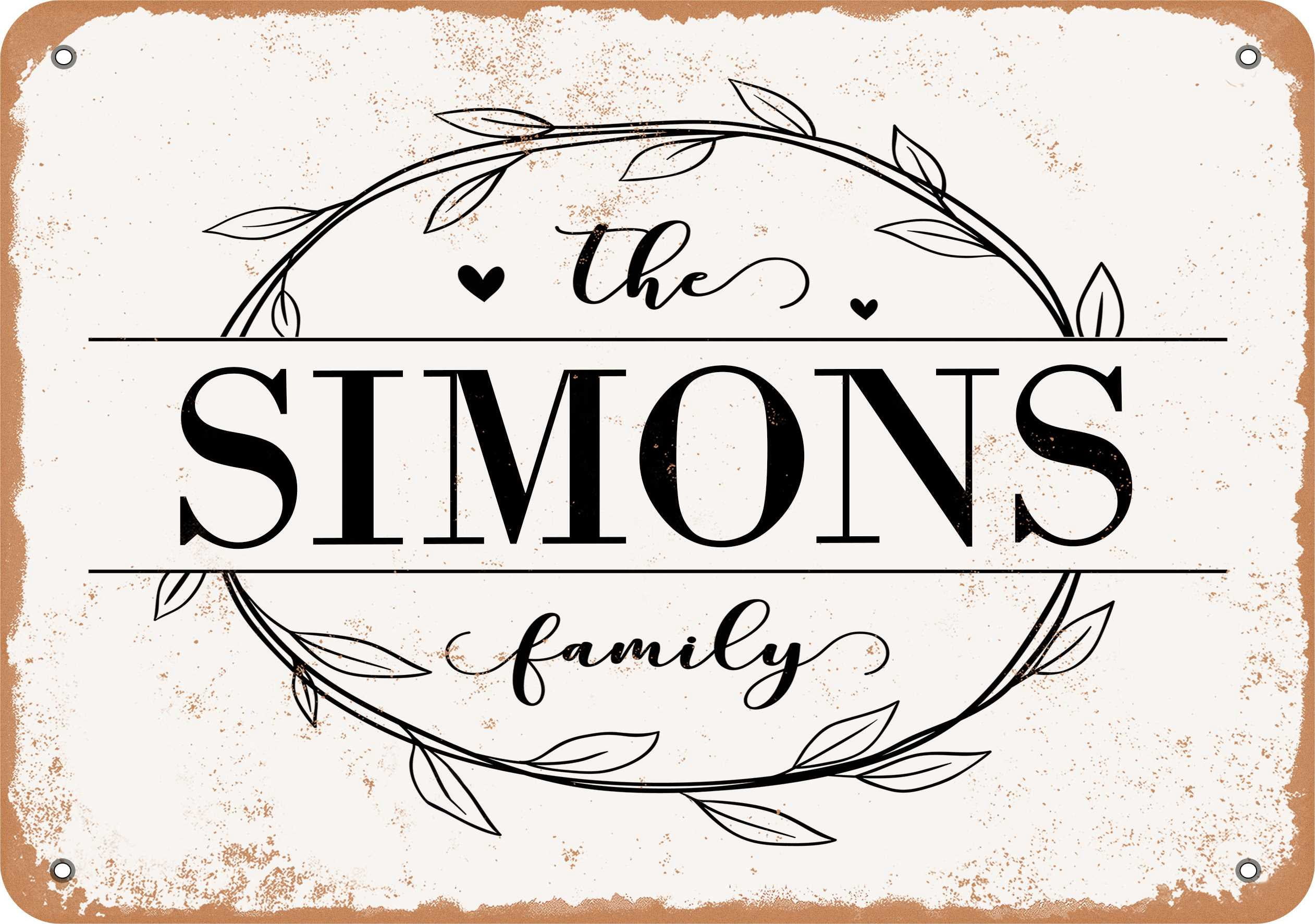 10 x 14 Metal Sign - The Simons Family (Style 1) - Vintage Rusty Look ...