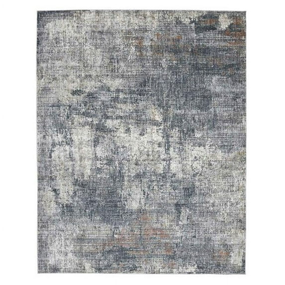 10 x 14 ft. Abstract Power Loom Rectangle Area Rug, Gray & Ivory