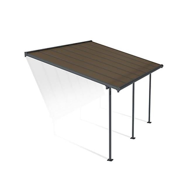 Gray and Clear Aluminum Polycarbonate 10' x 14' Patio Cover