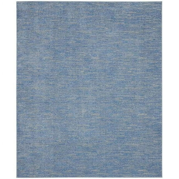 10 x 14 ft. Striped Non Skid Indoor & Outdoor Rectangle Area Rug - Blue & Grey