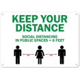 thumbnail image 1 of 10 x 14 in. Covid-19 Notice Sign - Keep Your Distance Social Distance in Public Places, 1 of 1