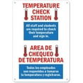 thumbnail image 1 of 10 x 14 in. Covid-19 Notice Sign - Temperature Check Station Spanish, 1 of 1