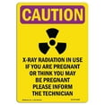 thumbnail image 1 of 10 x 14 in. OSHA Caution Radiation Sign - X-Ray Radiation in with Symbol, 1 of 1