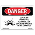 thumbnail image 1 of 10 x 14 in. OSHA Danger Sign - Explosion Do Not Use Flammable, 1 of 1