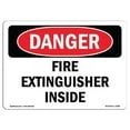thumbnail image 1 of 10 x 14 in. OSHA Danger Sign - Fire Extinguisher Inside, 1 of 1