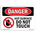 thumbnail image 1 of 10 x 14 in. OSHA Danger Sign - Hot Surface Do Not Touch, 1 of 1
