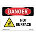 thumbnail image 1 of 10 x 14 in. OSHA Danger Sign - Hot Surface, 1 of 1