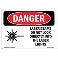 thumbnail image 1 of 10 x 14 in. OSHA Danger Sign - Laser Beams Look Directly Lights, 1 of 1