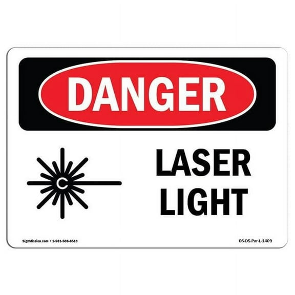 10 x 14 in. OSHA Danger Sign - Laser Light