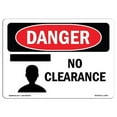 thumbnail image 1 of 10 x 14 in. OSHA Danger Sign - No Clearance, 1 of 1