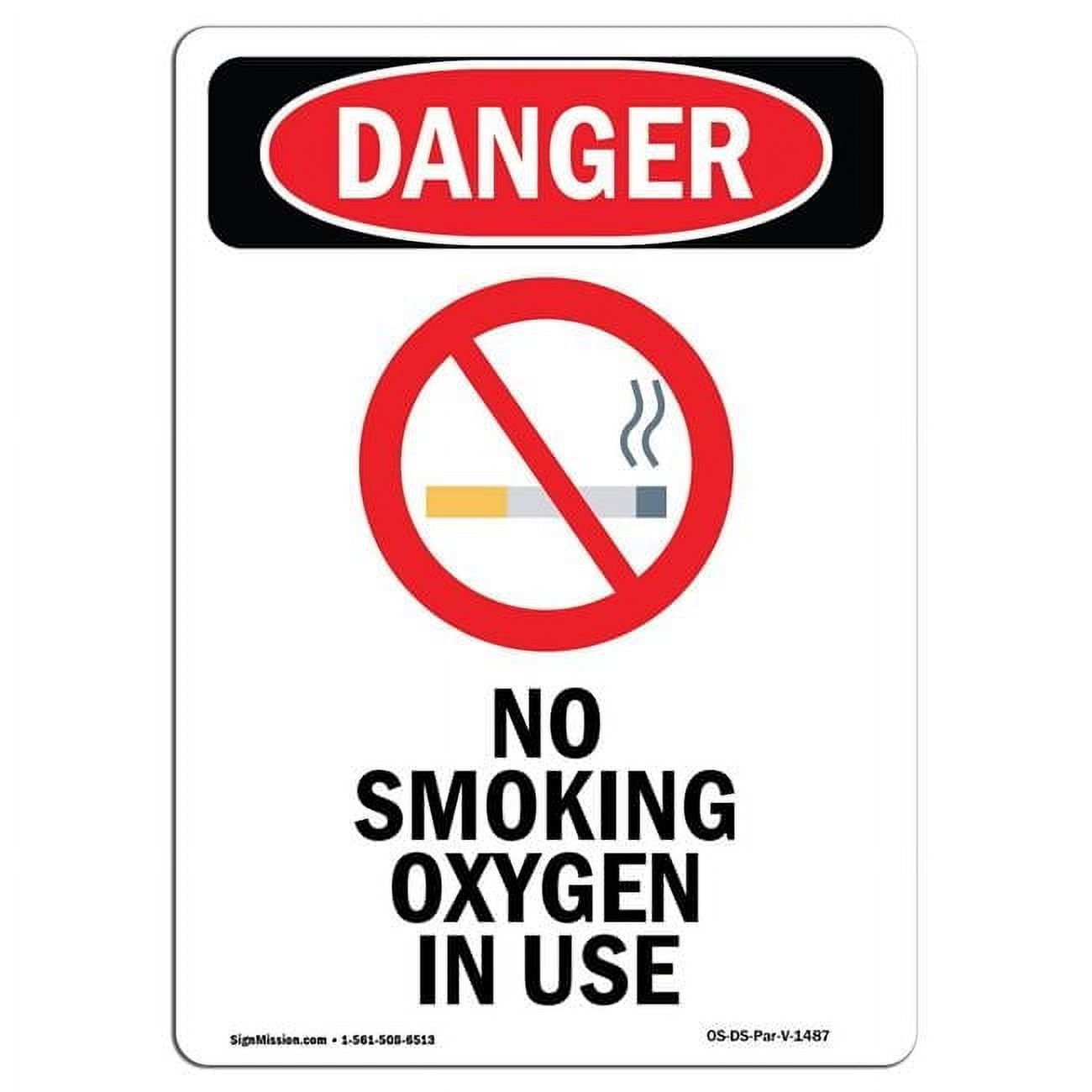 10 x 14 in. OSHA Danger Sign - No Smoking Oxygen in Use - Walmart.com
