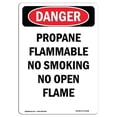 thumbnail image 1 of 10 x 14 in. OSHA Danger Sign - Propane Flammable No Smoking No Open Flames, 1 of 1