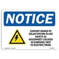 thumbnail image 1 of 10 x 14 in. OSHA Notice Sign - Customer Owned PV Solar System, 1 of 1