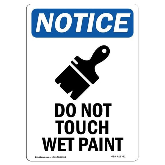 10 x 14 in. OSHA Notice Sign - Do Not Touch Wet Paint