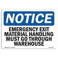 thumbnail image 1 of 10 x 14 in. OSHA Notice Sign - Emergency Exit Material Handling Must Go, 1 of 1
