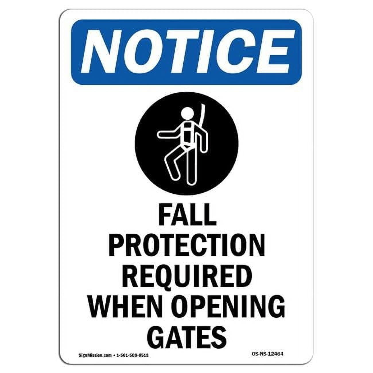 10 x 14 in. OSHA Notice Sign - Fall Protection Required - Walmart.com