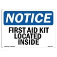 thumbnail image 1 of 10 x 14 in. OSHA Notice Sign - First Aid Kit Located Inside, 1 of 1