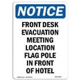 thumbnail image 1 of 10 x 14 in. OSHA Notice Sign - Front Desk Evacuation Meeting, 1 of 1