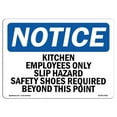 thumbnail image 1 of 10 x 14 in. OSHA Notice Sign - Kitchen Employees Only Slip Hazard Safety, 1 of 1