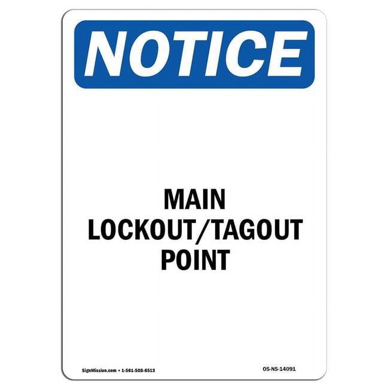 10 x 14 in. OSHA Notice Sign - Main Lockout Tagout Point - Walmart.com