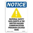 thumbnail image 1 of 10 x 14 in. OSHA Notice Sign - Material Safety Data, 1 of 1