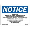 thumbnail image 1 of 10 x 14 in. OSHA Notice Sign - No Soliciting If You Do Not Have An Appointment, 1 of 1