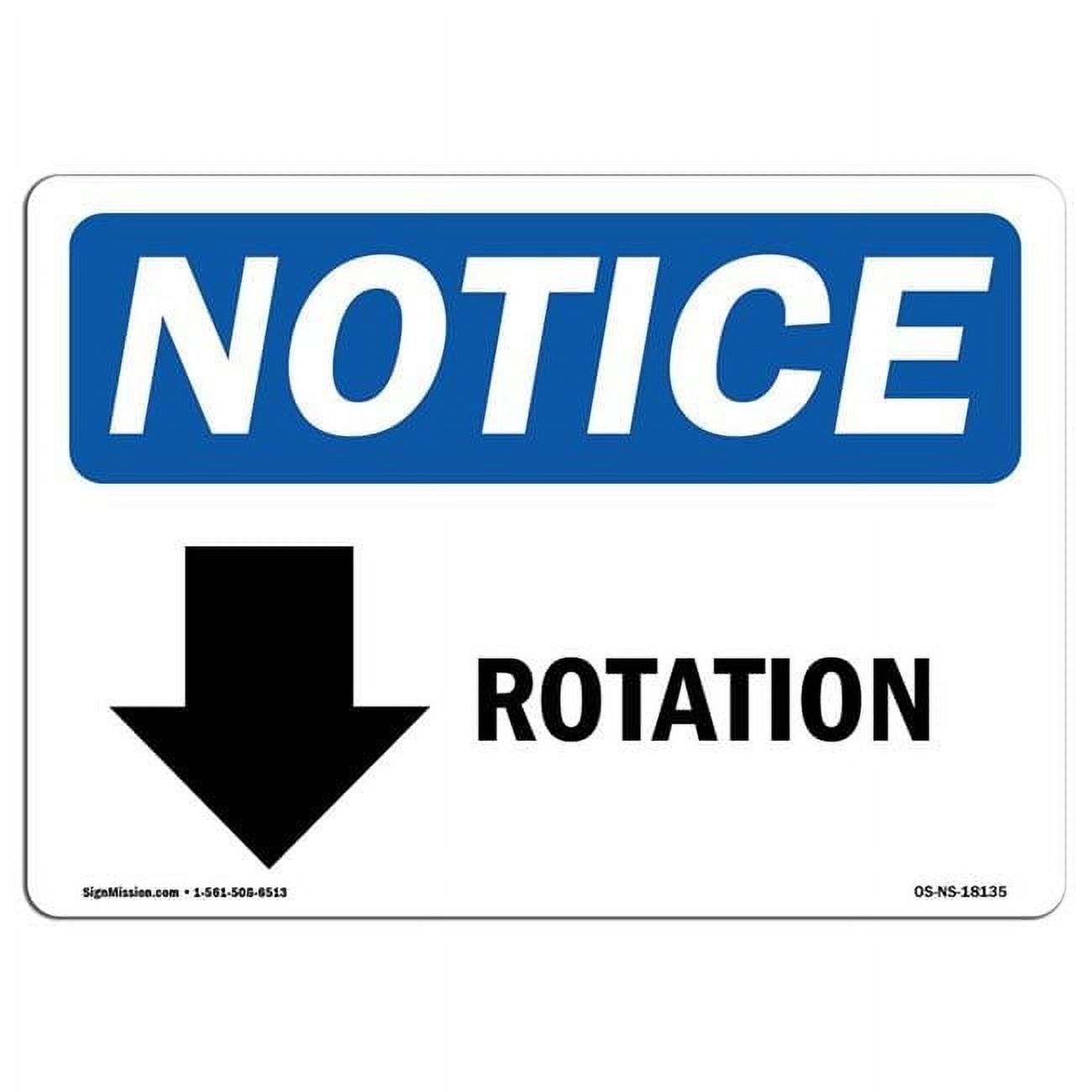Sign For Rotation Restock 10 x 14 in. OSHA Notice Sign - Rotation Down Arrow - Walmart Business ...