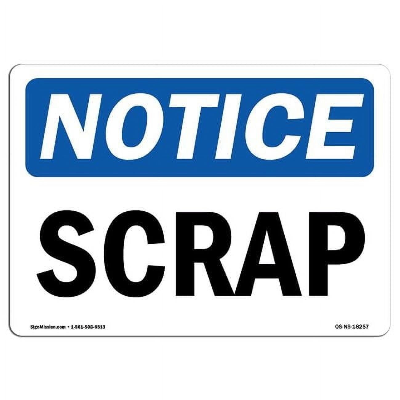 10 x 14 in. OSHA Notice Sign - Scrap - Walmart.com
