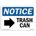 thumbnail image 1 of 10 x 14 in. OSHA Notice Sign - Trash Can Right Arrow with Symbol, 1 of 1